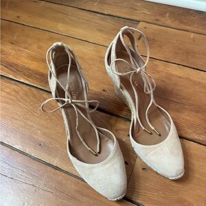 Aquazzura Firenze tan heels espadrilla sandals women’s 38, 7.5